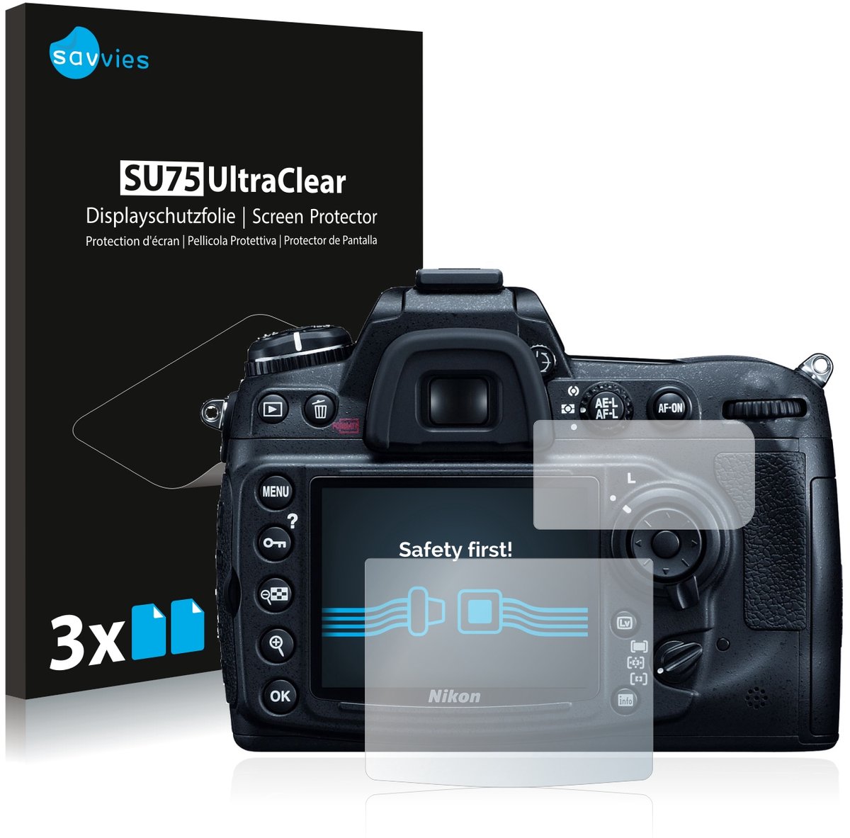 Savvies - Screenprotector voor Nikon D300 - Folie Beschermfolie transparant 6 Stuks