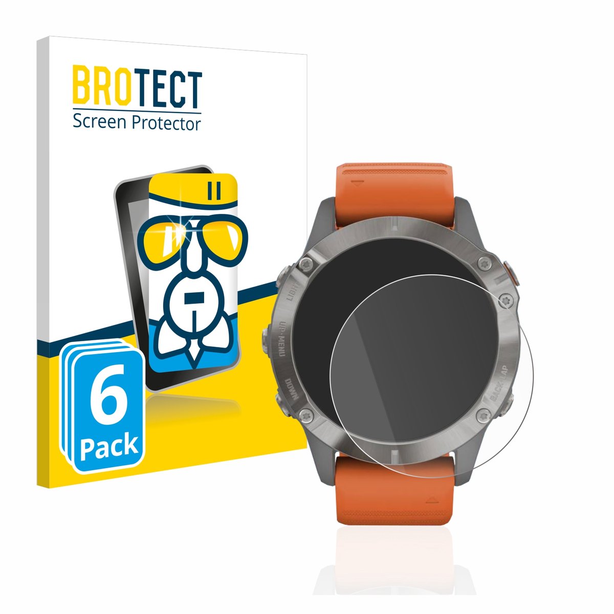 Screenprotector 6 Stuks voor Garmin Fenix 6 / 6 Pro / 6 Pro Solar Beschermglas transparant