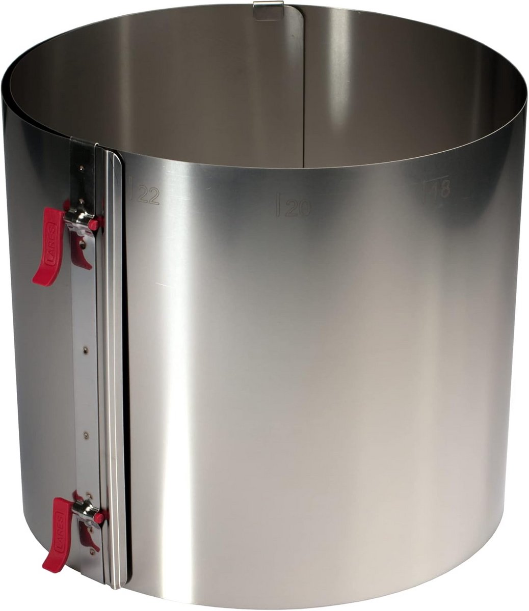 Verstelbare Taartring Hoog (20cm) - Professioneel Bakvorm Inox - Ø 18-30cm - Met Klem