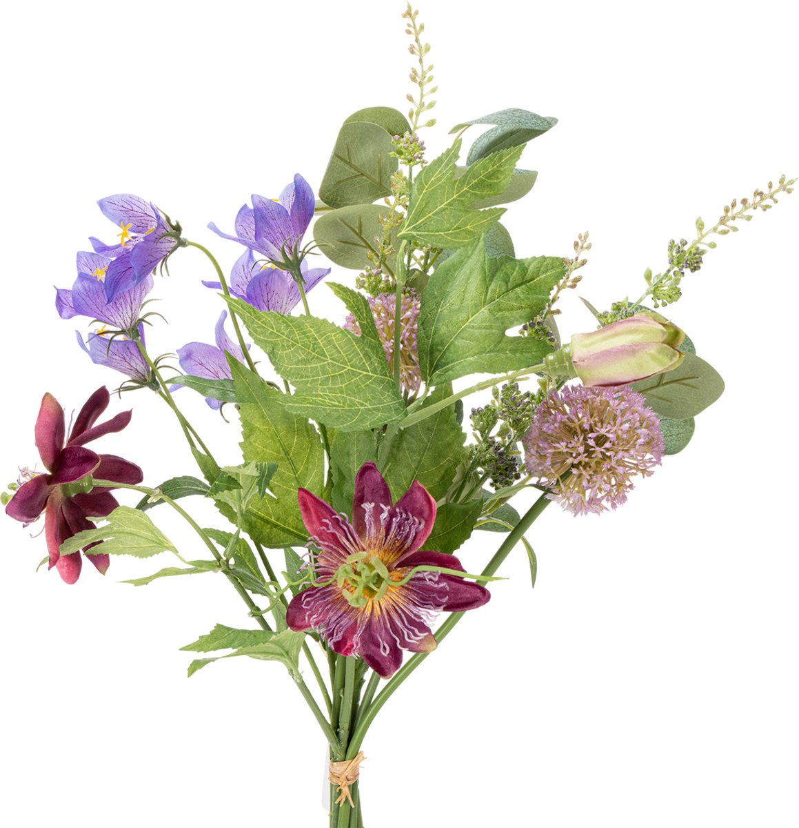 Viana Kunstbloemenboeket met kleurrijke bloesems, kunstzinnig gerangschikt v Veelkleurig