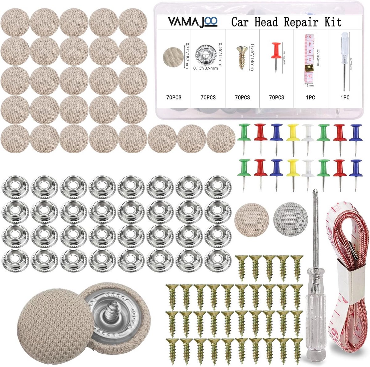 70 Delige Universele Autodak Hemelbekleding Reparatie Set met Gereedschap