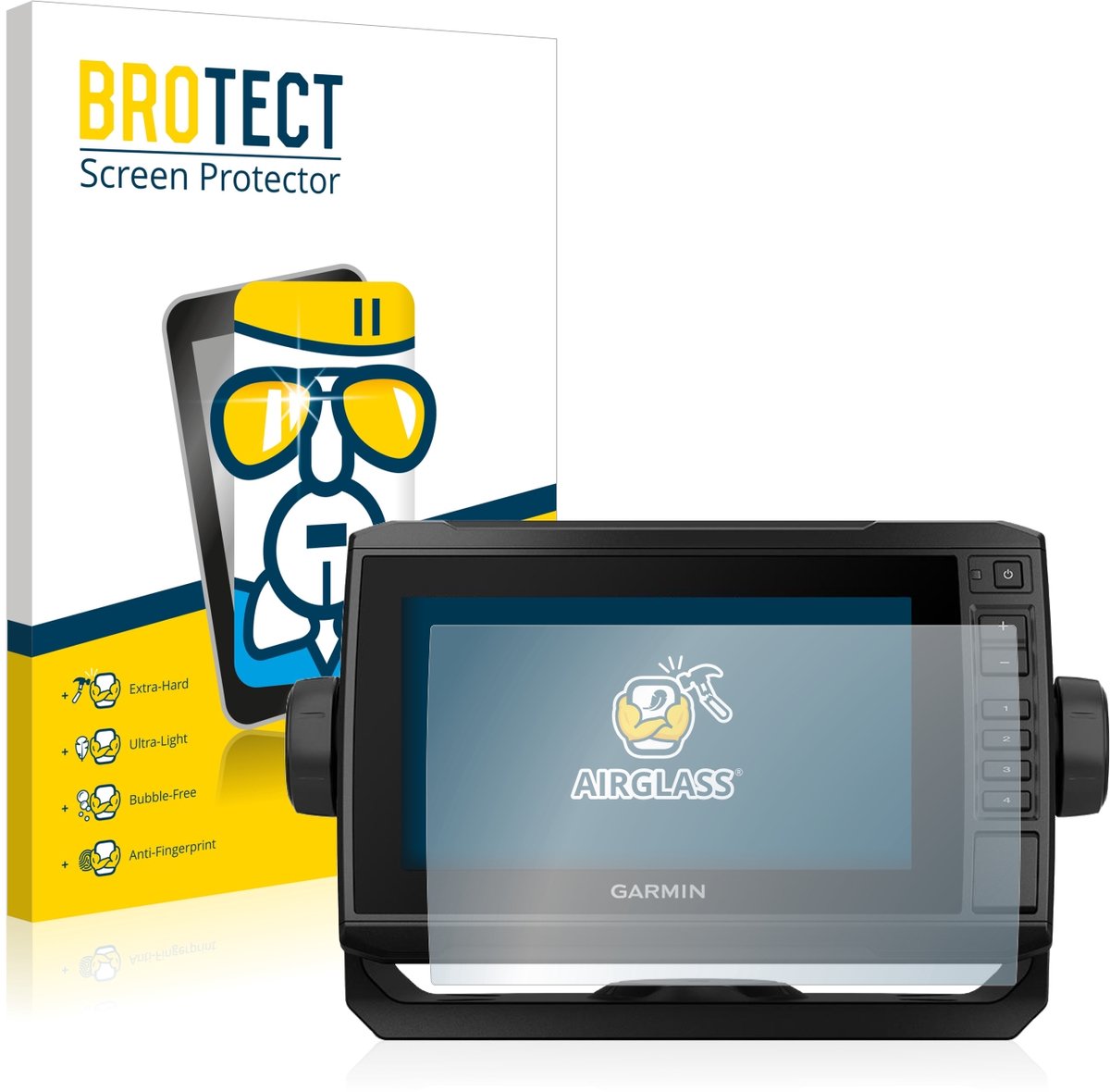Screenprotector voor Garmin ECHOMAP UHD 72cv Beschermglas transparant