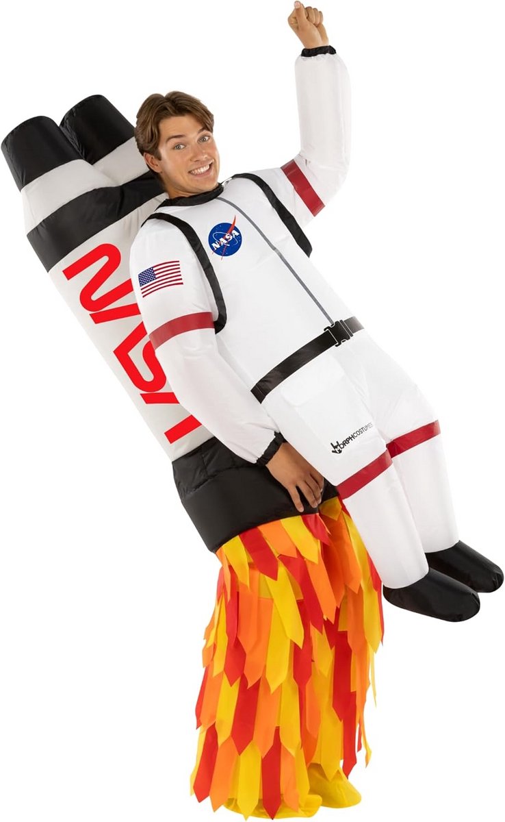 Opblaasbaar astronautenkostuum voor volwassenen met jetpack