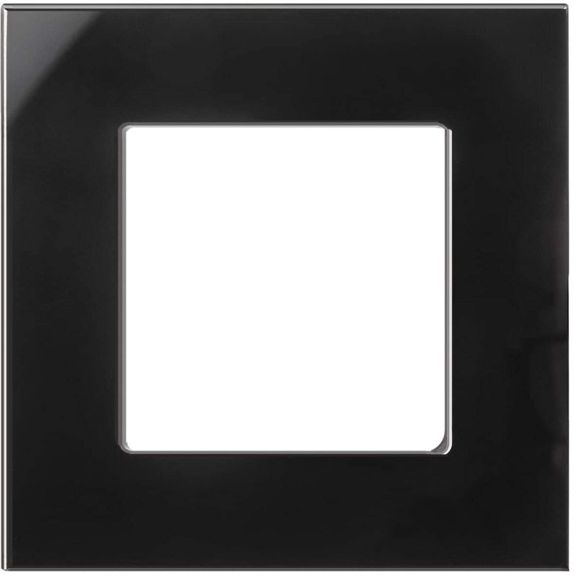Glazen Framepaneel 86 x 86 mm voor Modulaire Wandcontactdoos - Inbouwmontage - Zwart