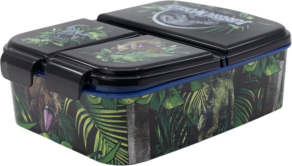Jurassic World Kinderlunchbox met 3 Vakken voor School en Picknicks