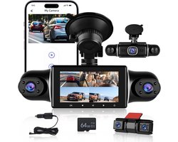 Dashcam – Auto Camera – Rijcamera – 360 Graden Camera – Parkeercamera – Vijf 1080P Camera’s – G-Sensor Met Automatische Noodopname – Nachtzicht Met Wifi App Bediening