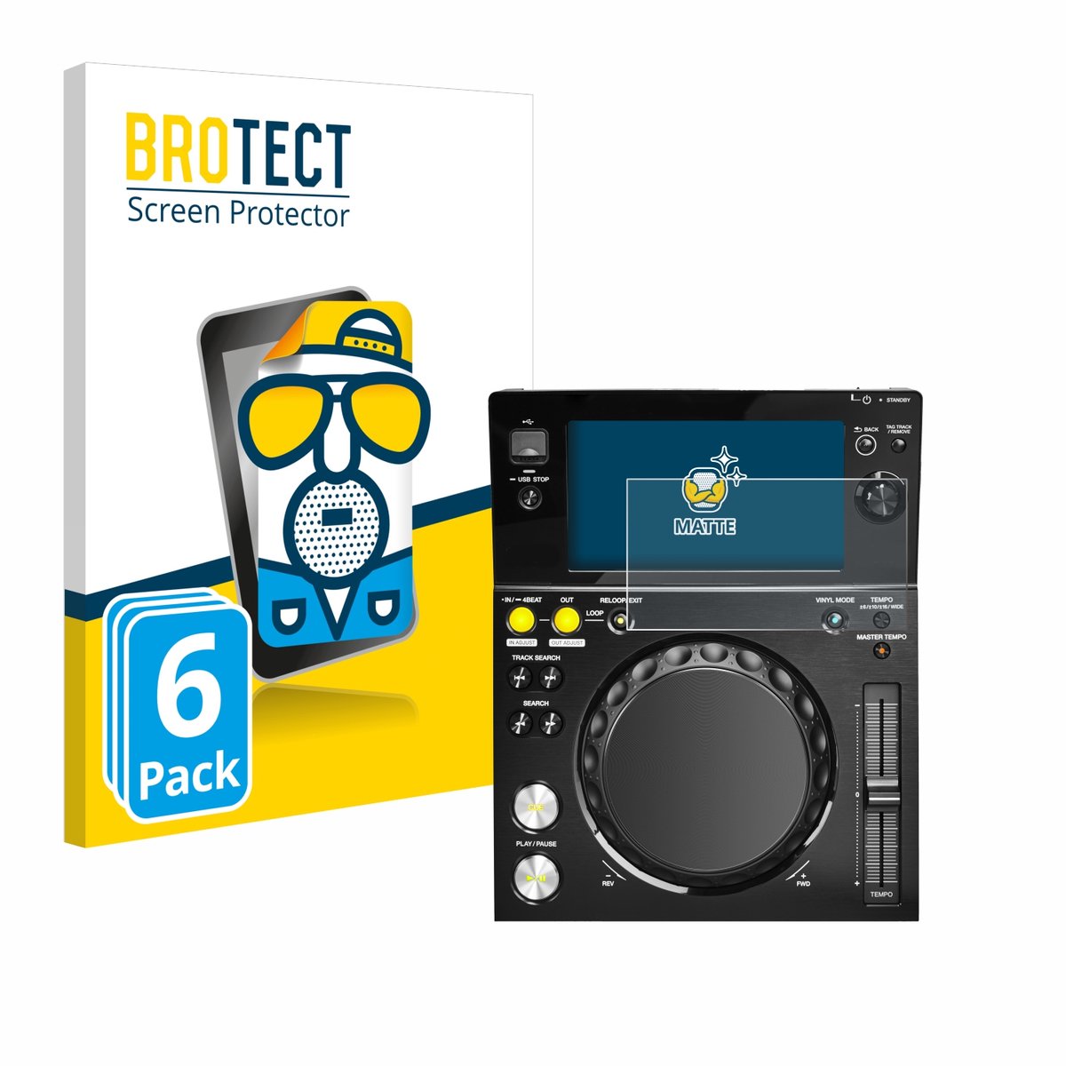 BROTECT - Screenprotector voor Pioneer XDJ -700 - Folie Beschermfolie matte 6 Stuks
