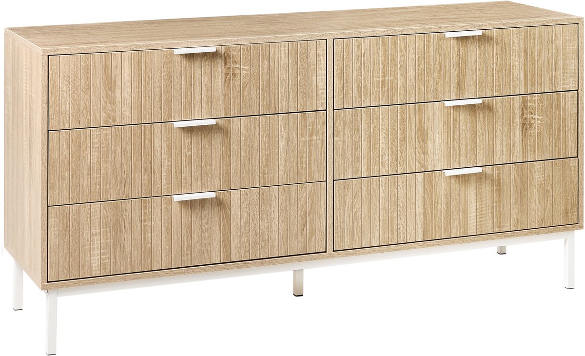 Beliani ROYALLA - Ladekast met 6 lades - Lichtbruin - MDF