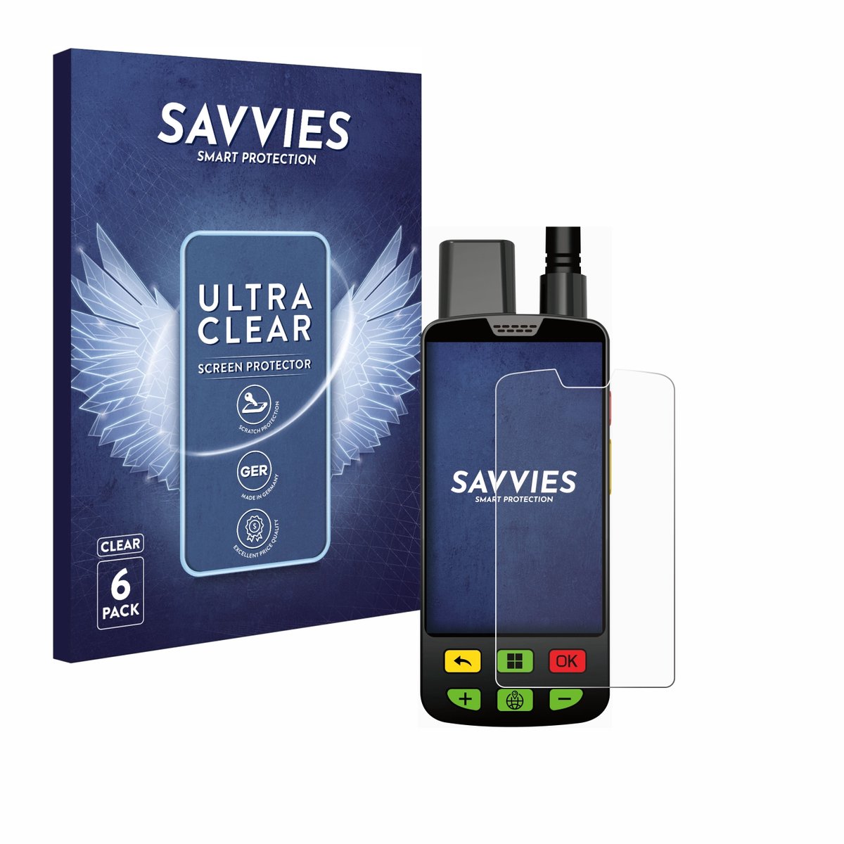 Savvies - Screenprotector voor Aduro Locit GPS - Folie Beschermfolie transparant 6 Stuks