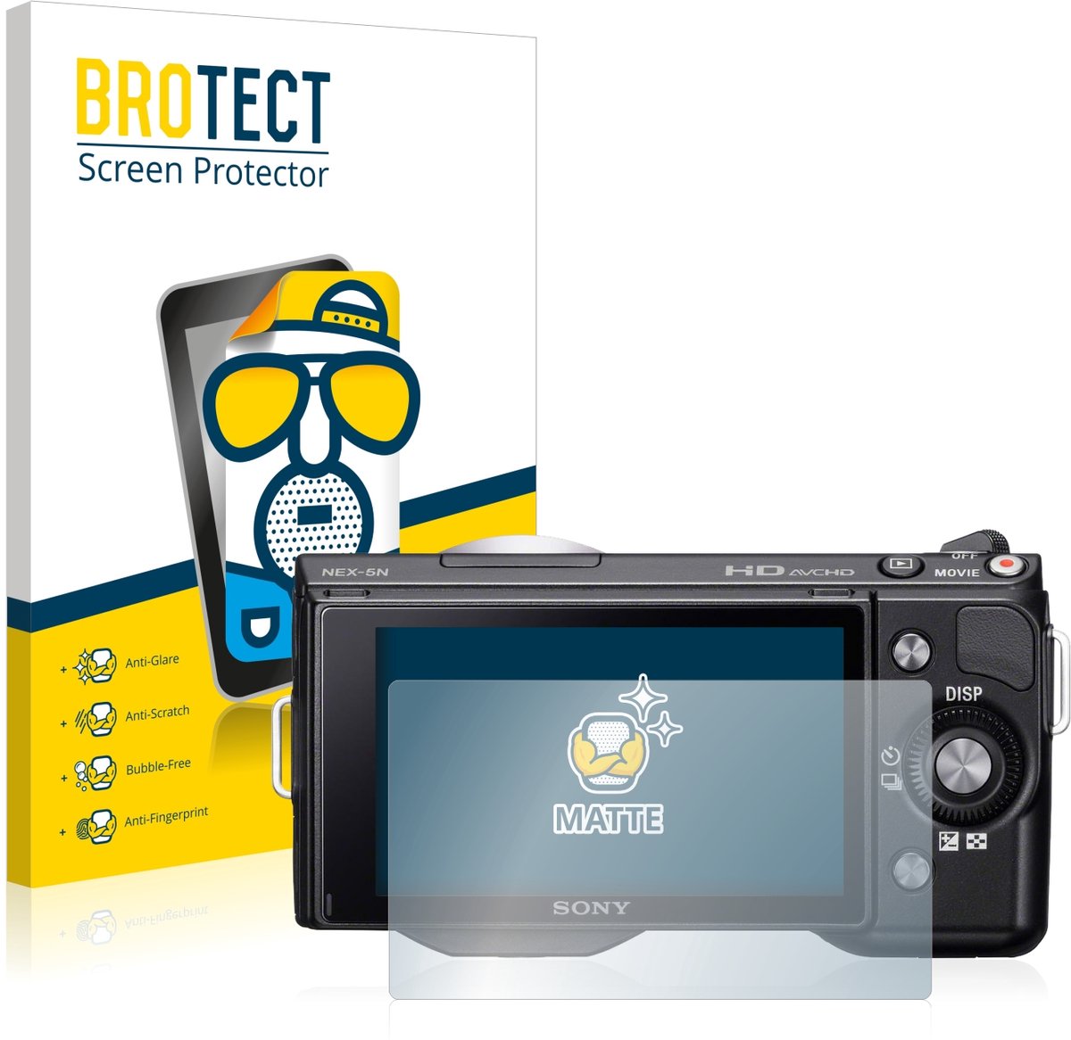 BROTECT - Screenprotector voor Sony Alpha NEX-5N - Folie Beschermfolie matte 2 Stuks