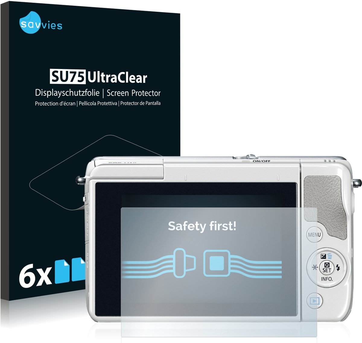 Savvies - Screenprotector voor Canon EOS M10 - Folie Beschermfolie transparant 6 Stuks