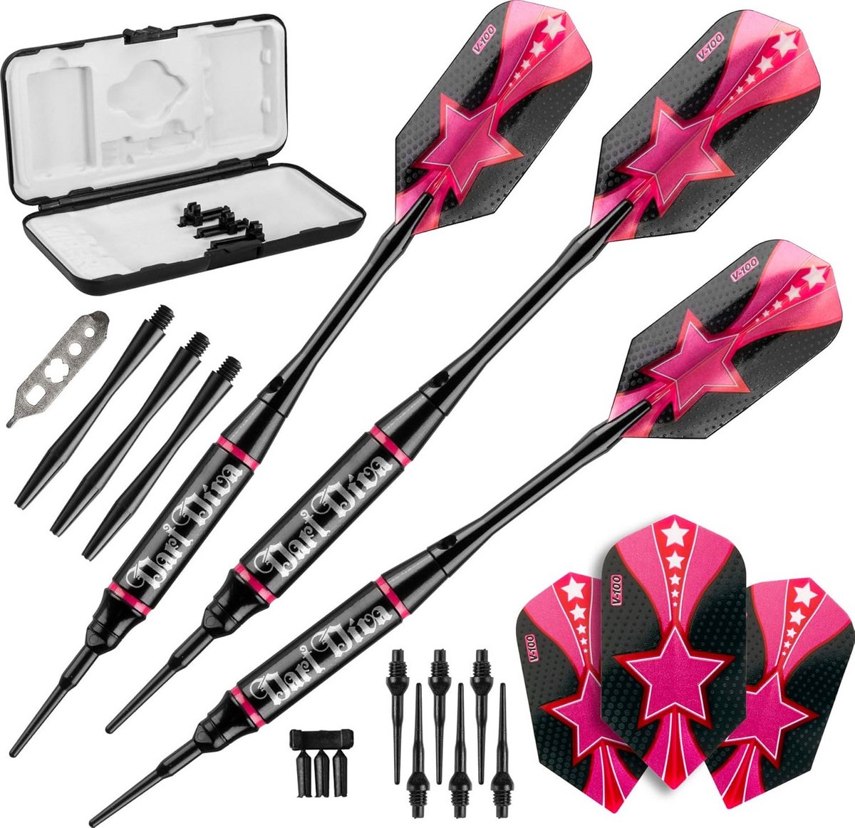 Soft Tip Darts Set voor Dames met Opbergkoffer