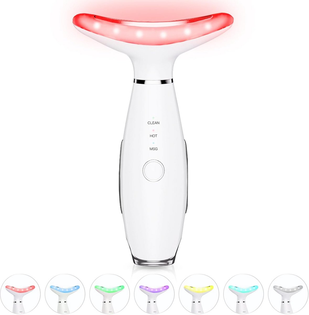 Gezichtsmassager met 7 Kleuren LED en Warmte voor Huidverzorging Thuis