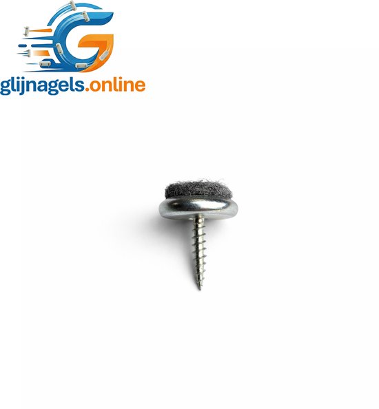 10 STUKS PREMIUM VILTGLIJNAGEL 18 mm metaal – Metalen meubelglijder met vilt – Stoelpoot glijder – Meubelglijder rond – Vloerglijder – Vloerbeschermer tegen krassen – Geluiddempend – Meubelvilt – Voor stoelen, tafels en kasten - Vloerbescherming