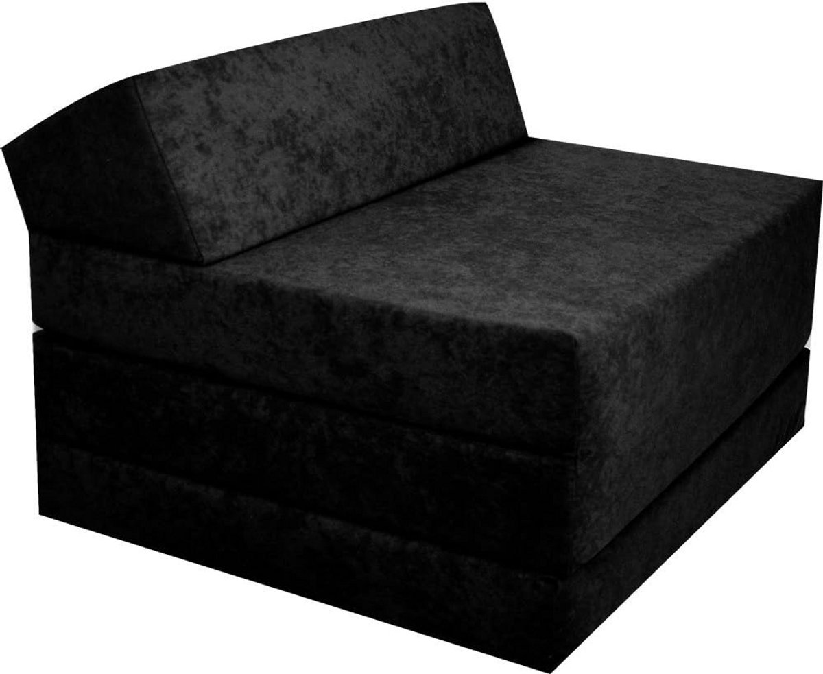 Opvouwbaar Gastenmatras/Zitkussen - 200x70x10 cm - Zwart
