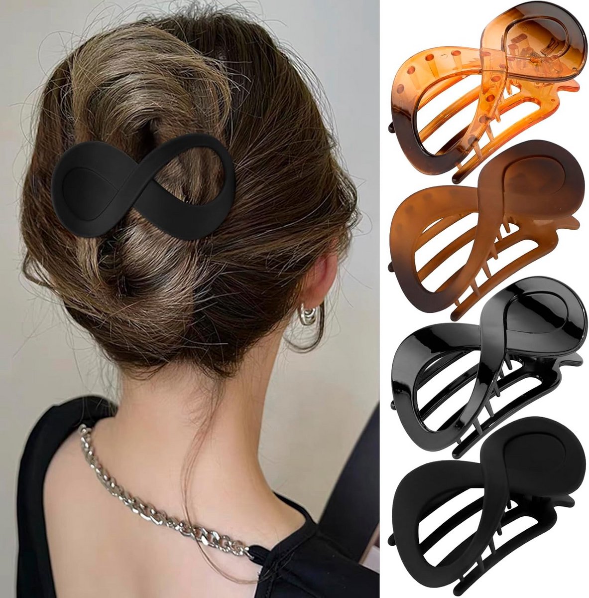 Set van 4 Matte Platte Haarspeldjes met Sterke Grip voor Dik en Dun Haar