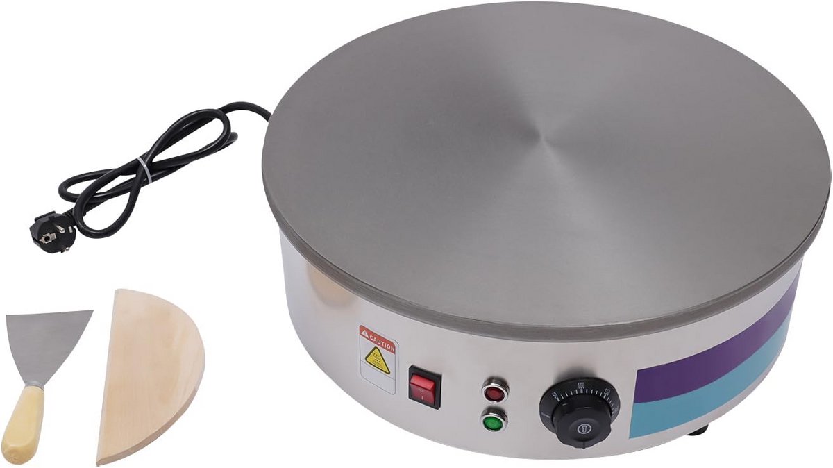 Professionele Pannenkoekenmachine 45 cm - Crêpe-ijzer voor Pannenkoeken, Omeletten en meer - 2800W