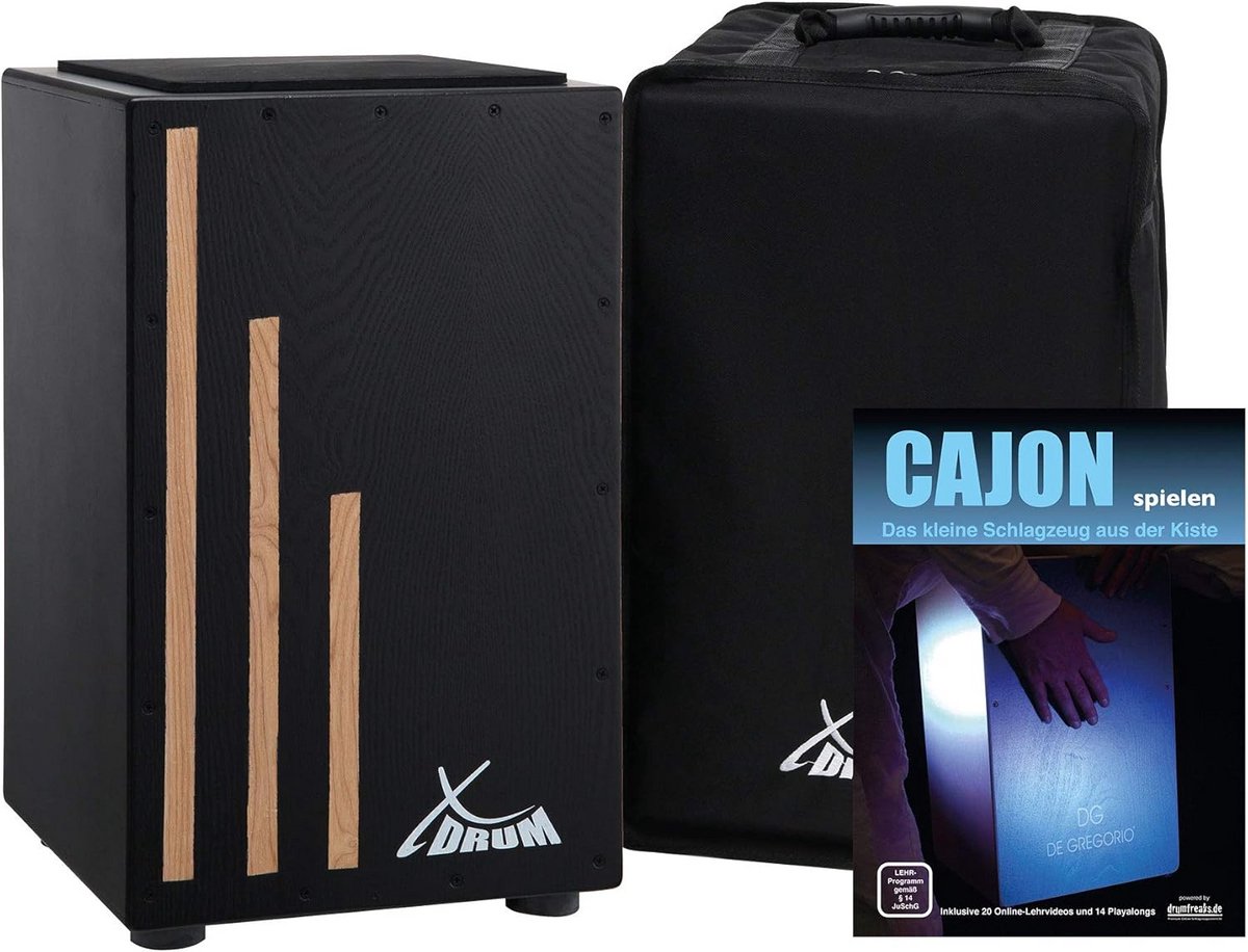 Cajon Boxdrum met Snaargeluid - Inclusief Rugzak en Schoolgebruik