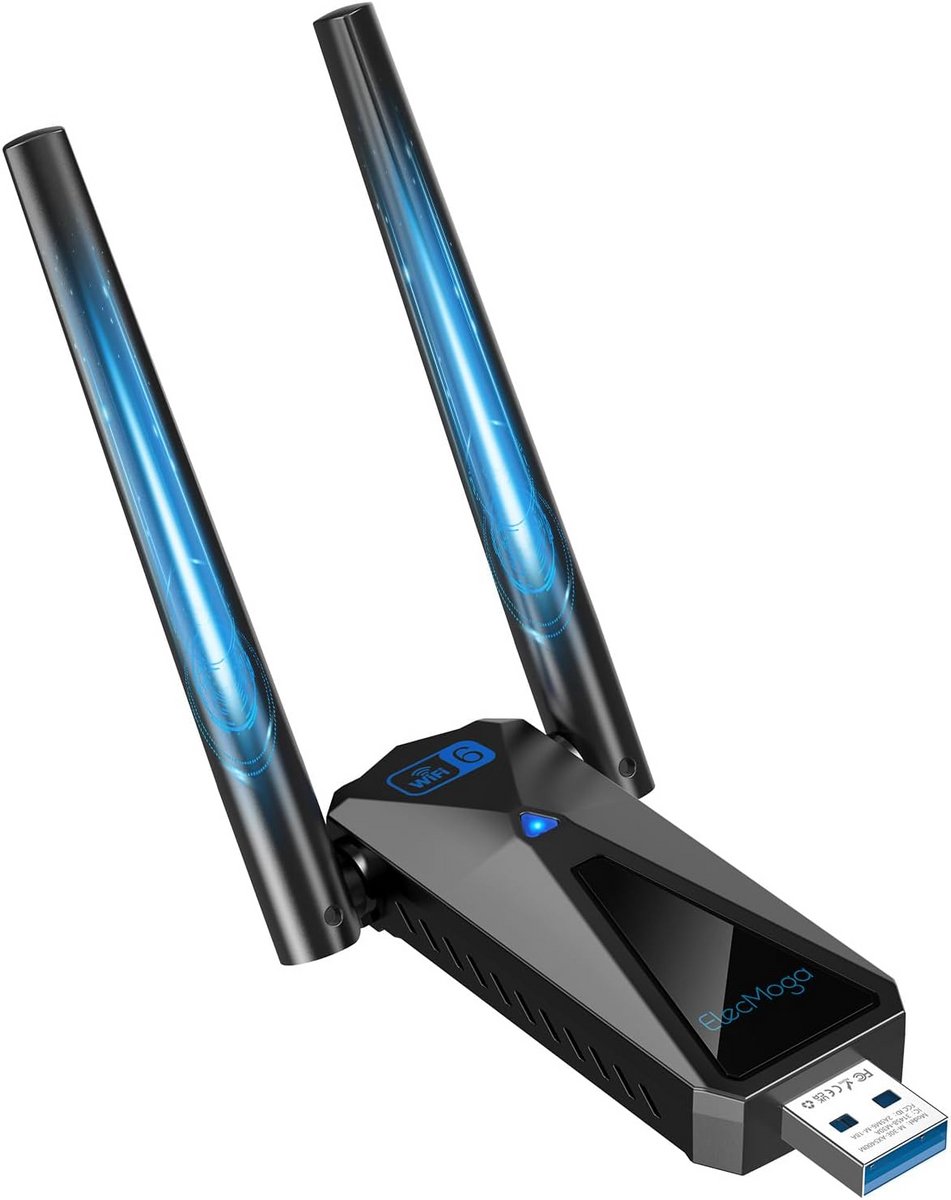 Krachtige WiFi 6E USB Adapter PC - 5400Mbps Tri-Band 2.4/5/6GHz