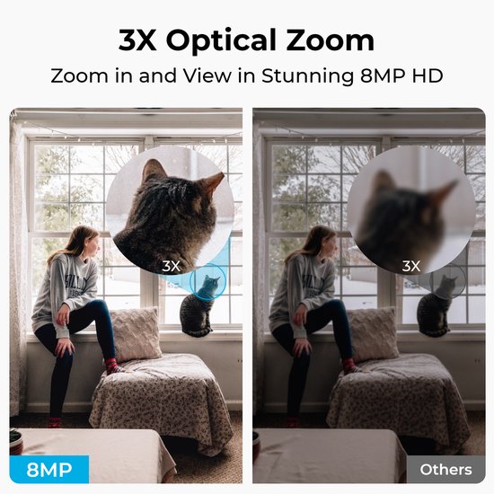 Reolink 5 MP beveiligingscamera binnen, WiFi, pan- en kantelfunctie, 3x optische zoom, automatisch volgen, E1 Zoom van Reolink — afbeelding 3