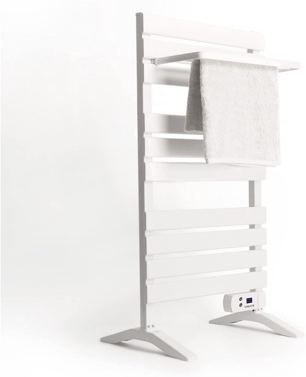 Elektrische Handdoekradiator met Plank en Poten 500W Wit