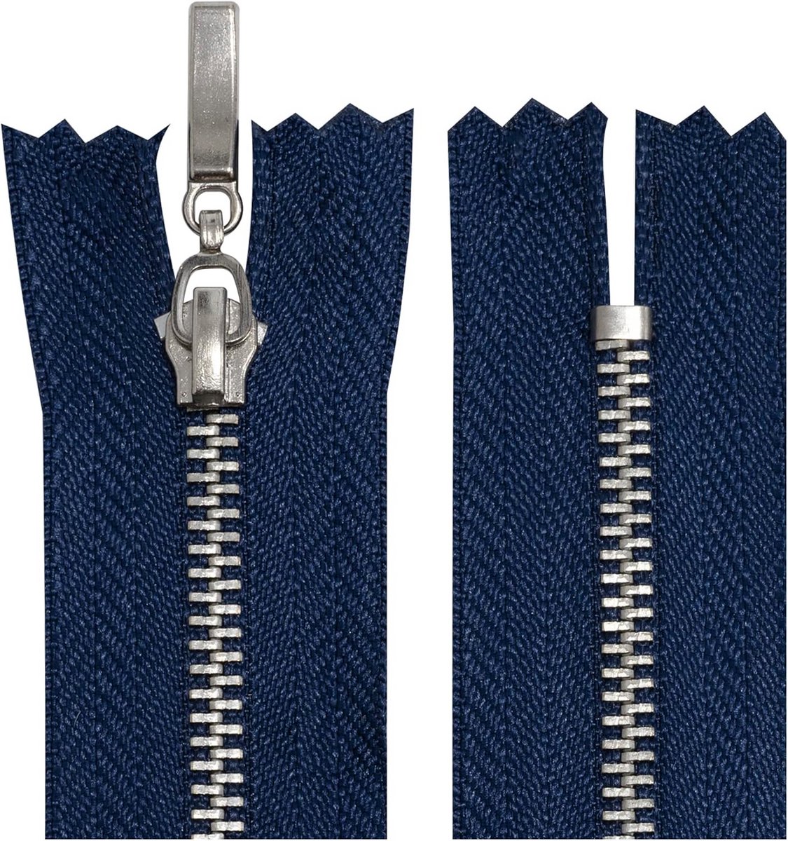 2x Set Metalen Ritssluitingen Nr. 3 - 10 cm - Verchroomd - Universele Korte Kleding Reparatie en Naaien