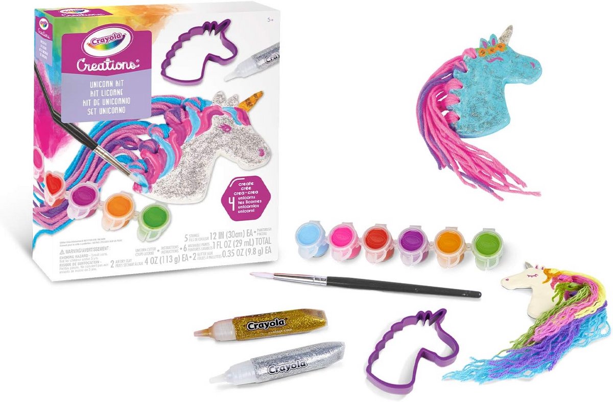 Unicorn Klei Set: Maak Tot 4 Regenboog Eenhoorns - Knutselset voor Kinderen Vanaf 6 Jaar