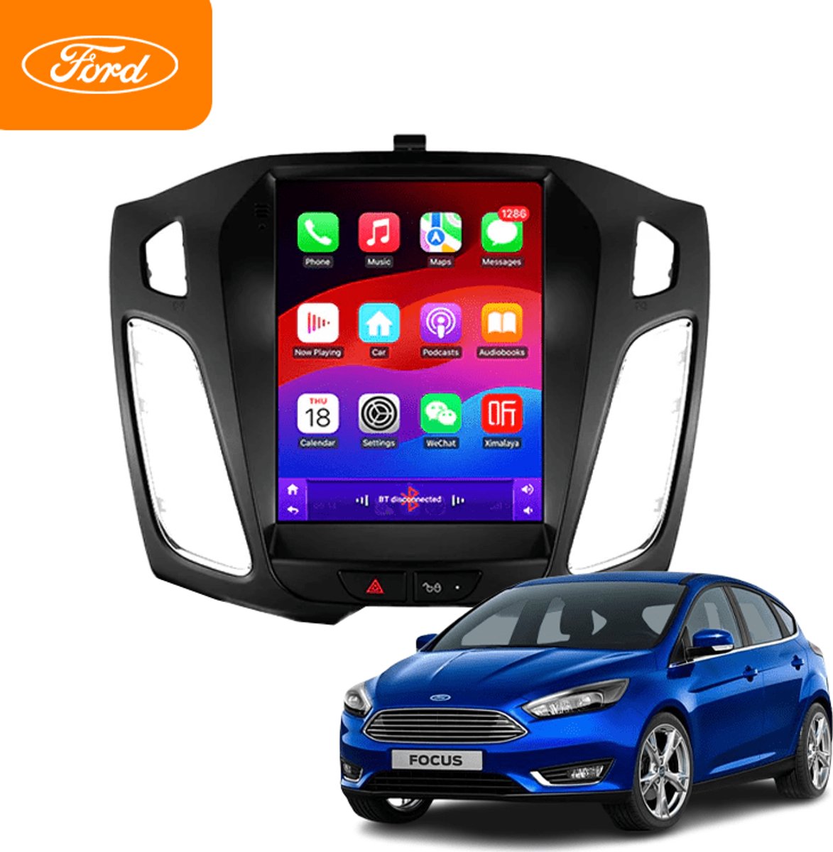 VCTparts® CarPlay & Android Auto Autoradio voor Ford Focus MK3 – GPS Navigatie & Touchscreen – Inbouwen / Inbouwservice / Installatie