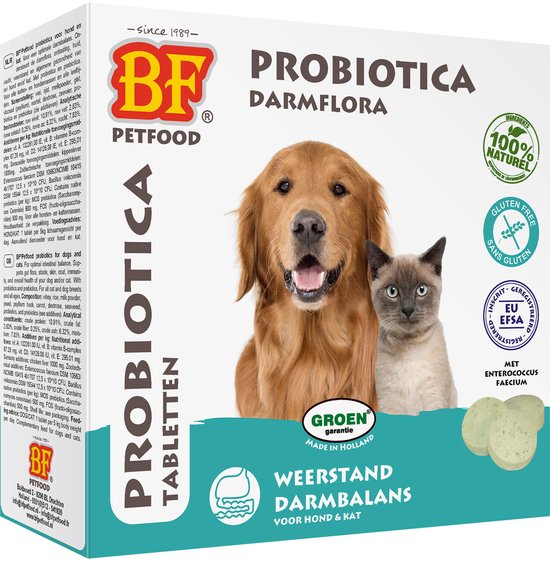 BF Petfood Probiotiques Flore intestinale Chien et Chat 100 comprimés