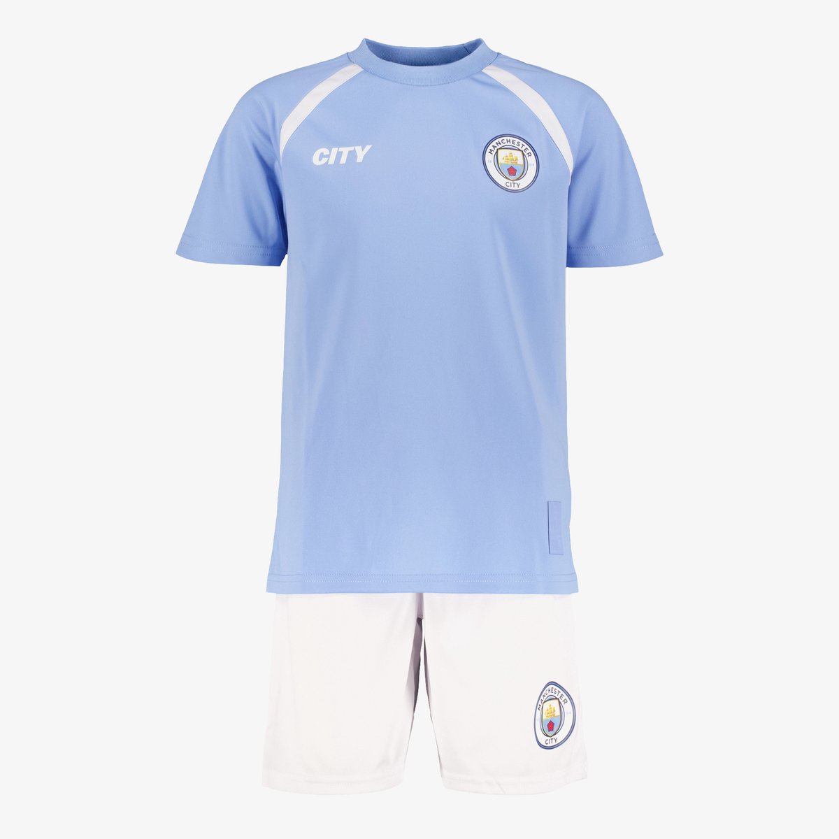 Manchester City tweedelige kinder sport set blauw wit - Maat 140/146