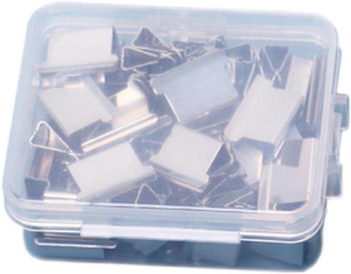 Binder clips set van 50 stuks - Roestvrijstalen refill clips voor papier - Herbruikbare klemmen voor kantoor en school - Organisatie benodigdheden