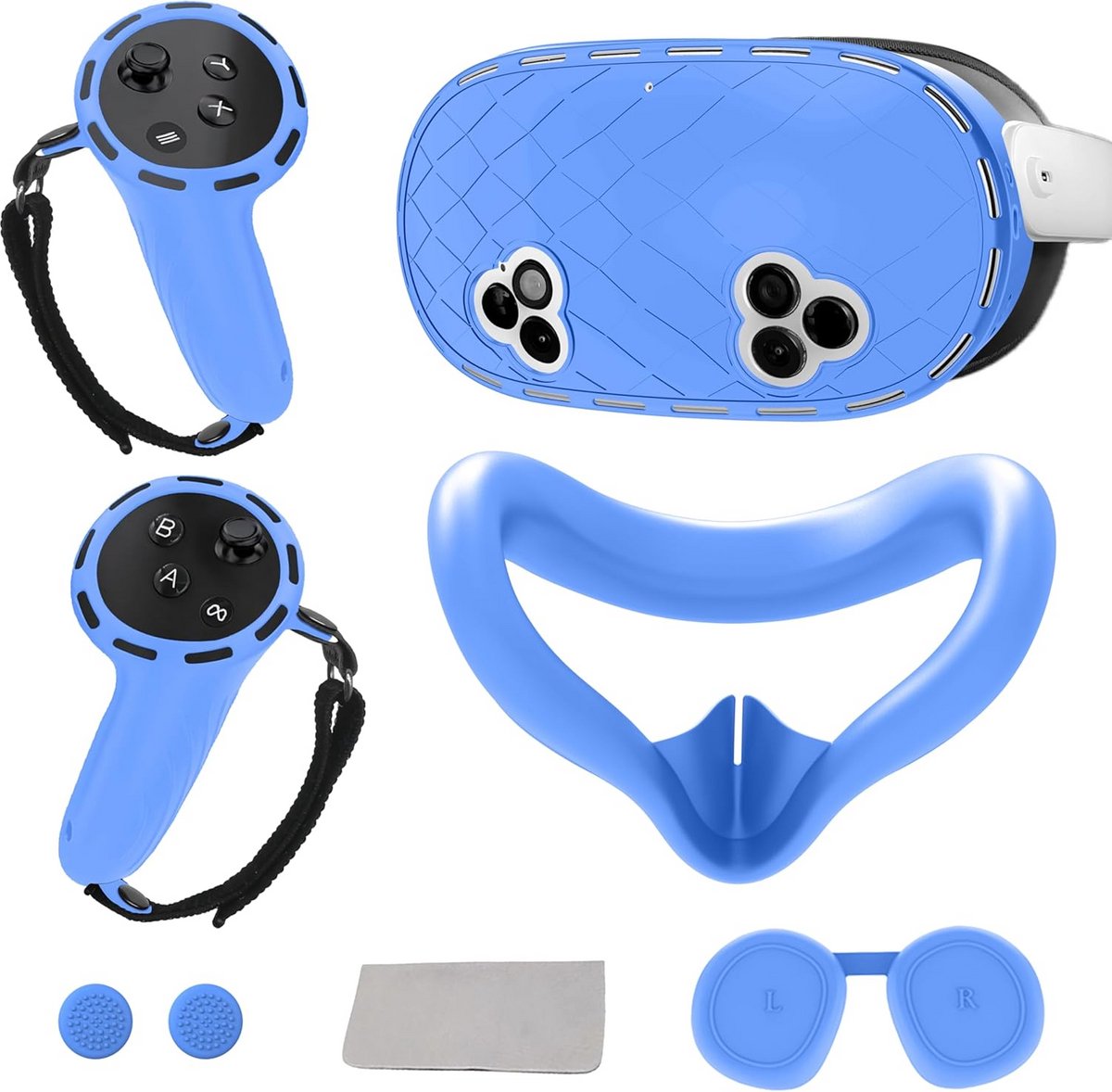 6-in-1 Siliconen Accessoires Set voor VR Headset - Beschermhoes, Face Interface en Controller Grips