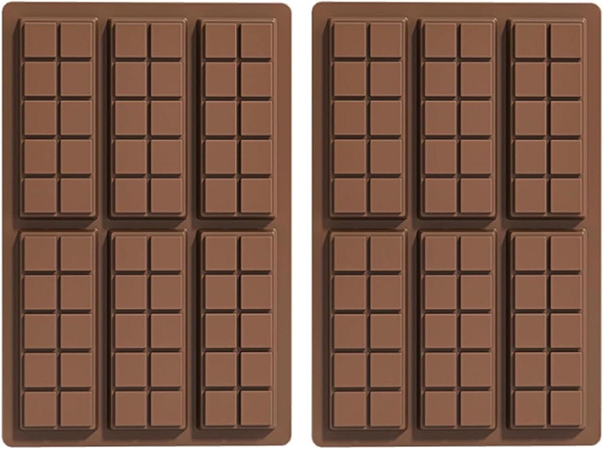 Rechthoekige Chocoladevormen - Set van 2 stuks - Cakevorm - Waxvorm - Herbruikbaar