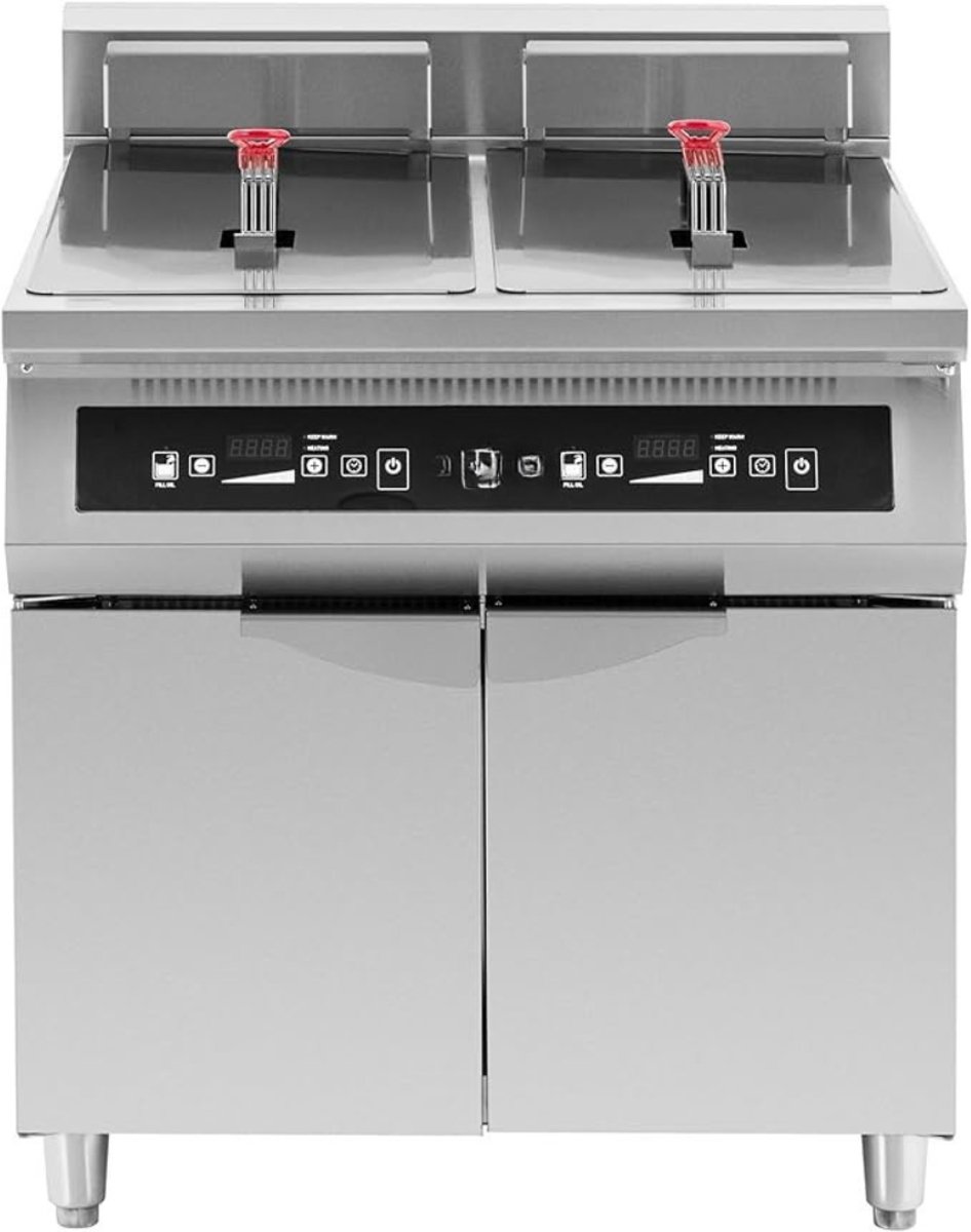 Aurixi® Frituurpan dubbel - Frituurpan - Zilver - 80cm x 90cm x 98cm