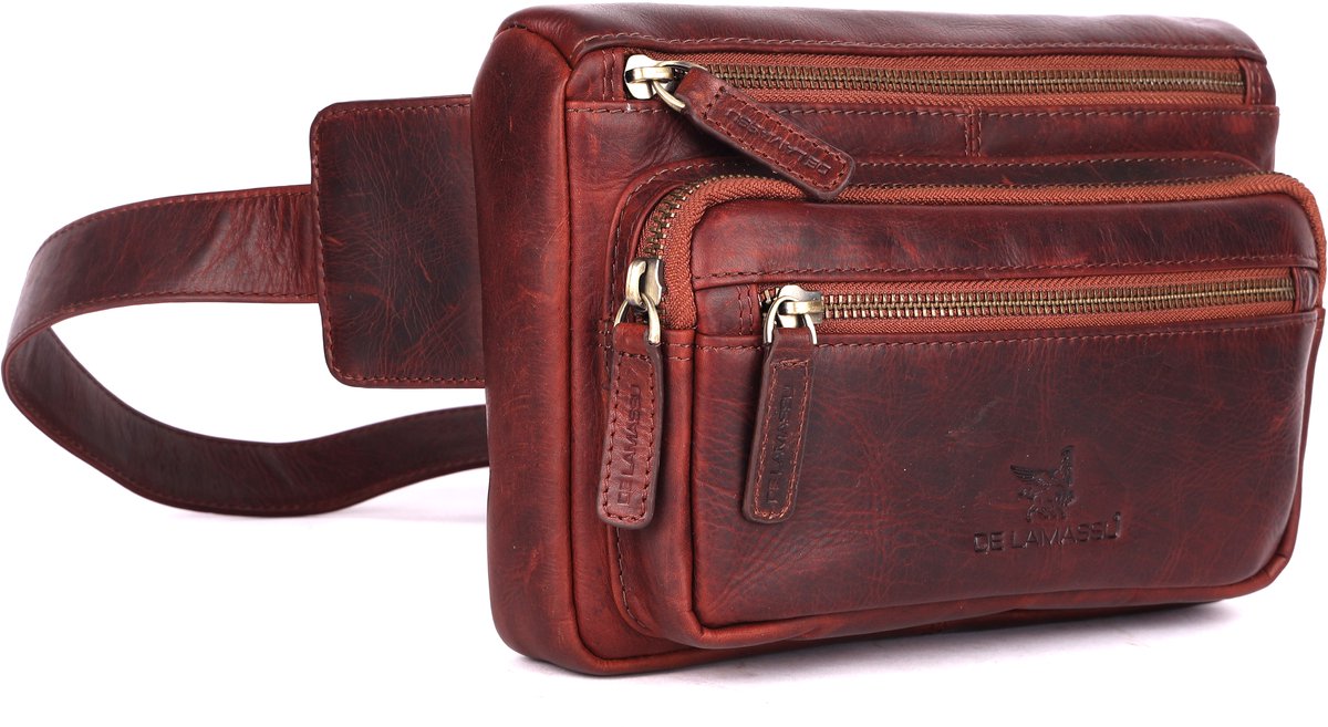 DE LAMASSU® (Isla) Leren Heuptas & Crossbody – Echt Leer – Vintage Design – Lichtgewicht – Unisex – Luxe Geschenkverpakking