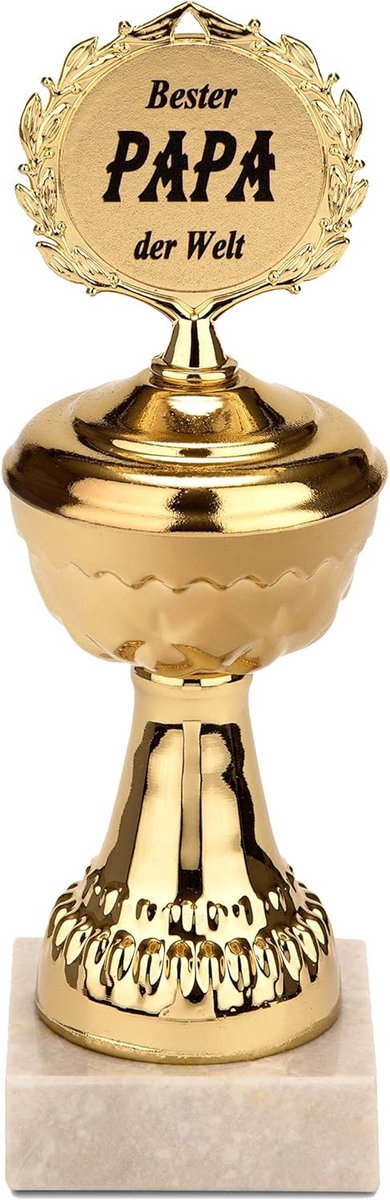 Gouden Trofee Beker met Marmeren Voet - Beste Vader Cadeau - Unieke Onderscheiding