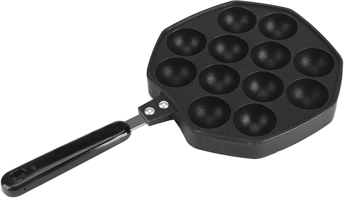 Aluminium Takoyaki Pan met 12 Holtes - Antiaanbak Bakplaat voor Octopus Ballen en Ronde Pannenkoeken