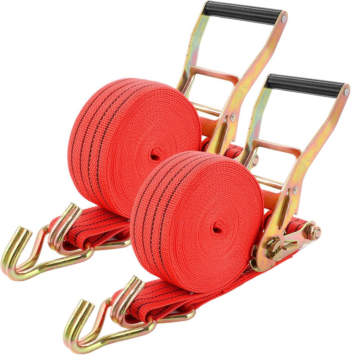 2x Spanbanden met Ratel 6 Meter - Sterke Sjorbanden voor Auto, Trailer en Vrachtwagen