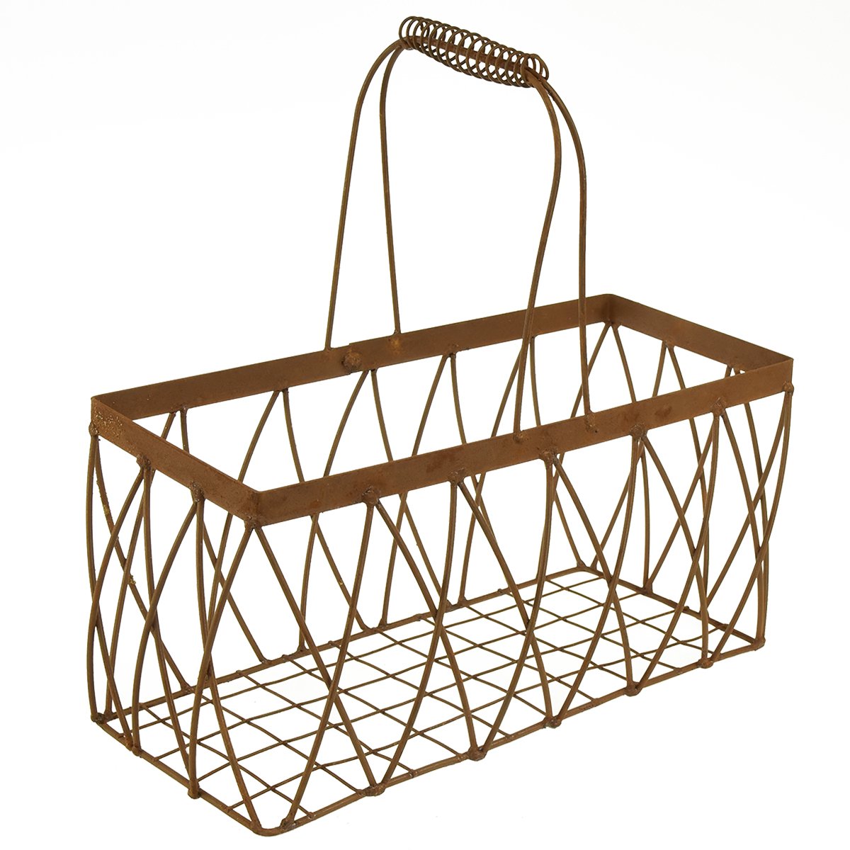 Draadmand, metaal, roestlook, 28x13,5x14cm, 2 stuks, 2 Stück