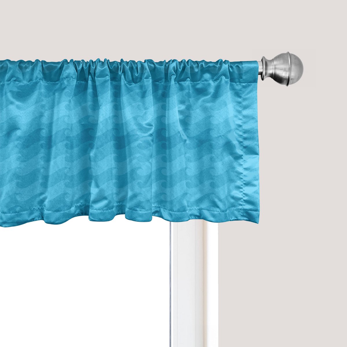 ABAKUHAUS Nautisch raamvalletje, gordijnvalletje voor keuken en slaapkamer met tunnelzoom, 137 cm x 45 cm, hemelsblauw zeeblauw