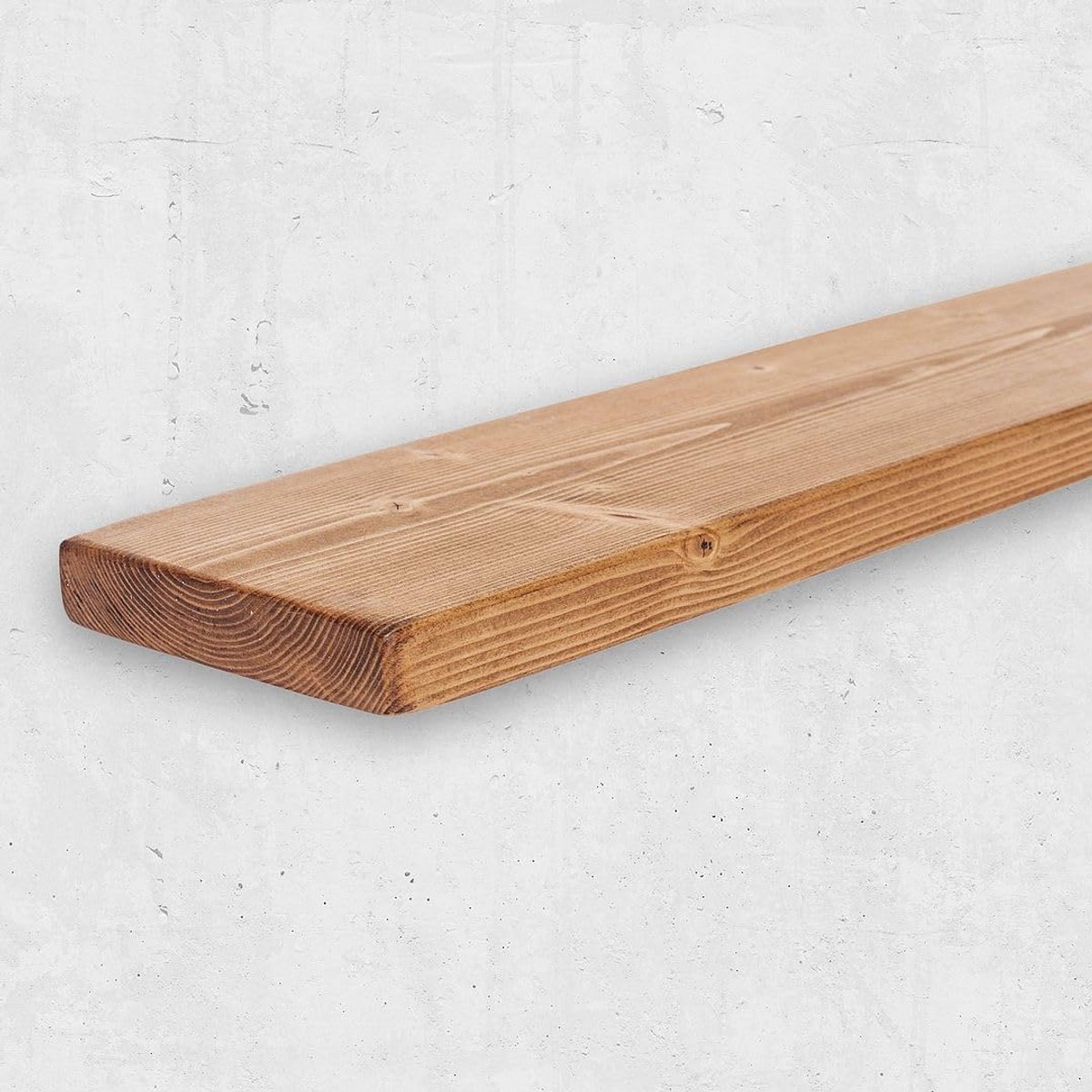 Massief Houten Zwevende Plank Live Edge Donker Eiken Rustiek