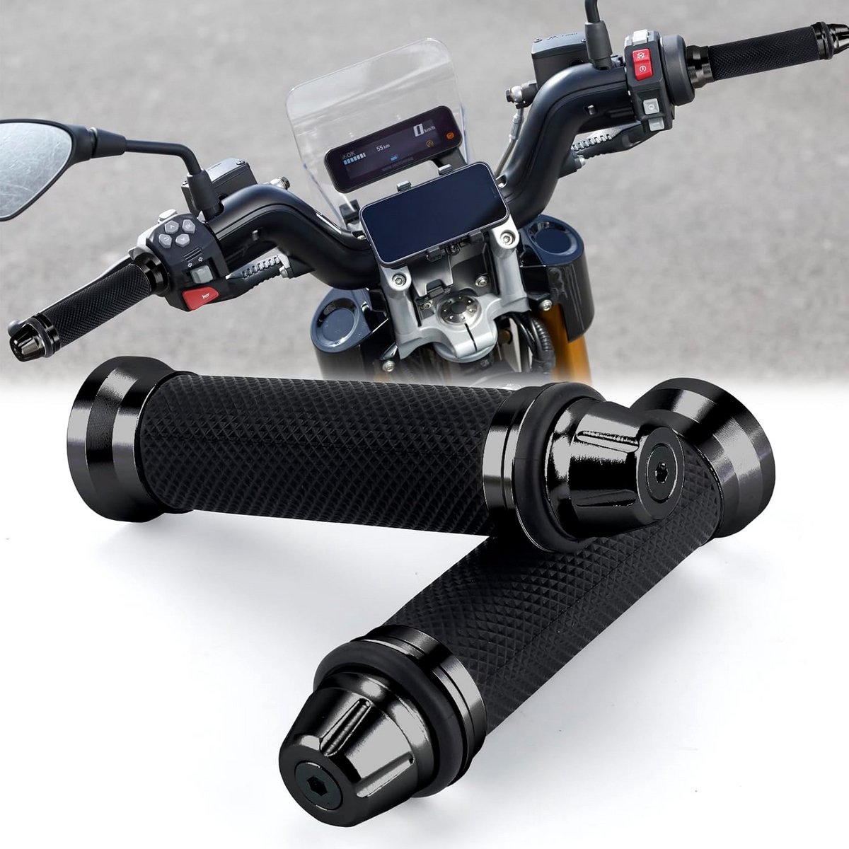 Universele Motorfiets Stuurgrepen 22mm/24mm Anti-slip Rubber Handvatten voor Crossmotor