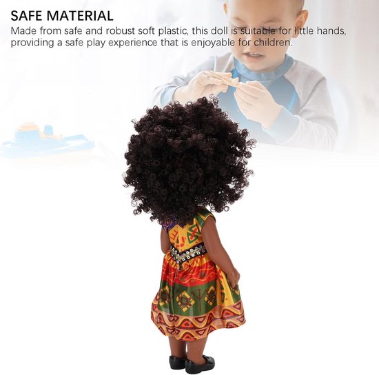 Modepop met Afro Haarstijl, 14 Inch Zwart Speelgoed voor Meisjes van Merkloos — afbeelding 5
