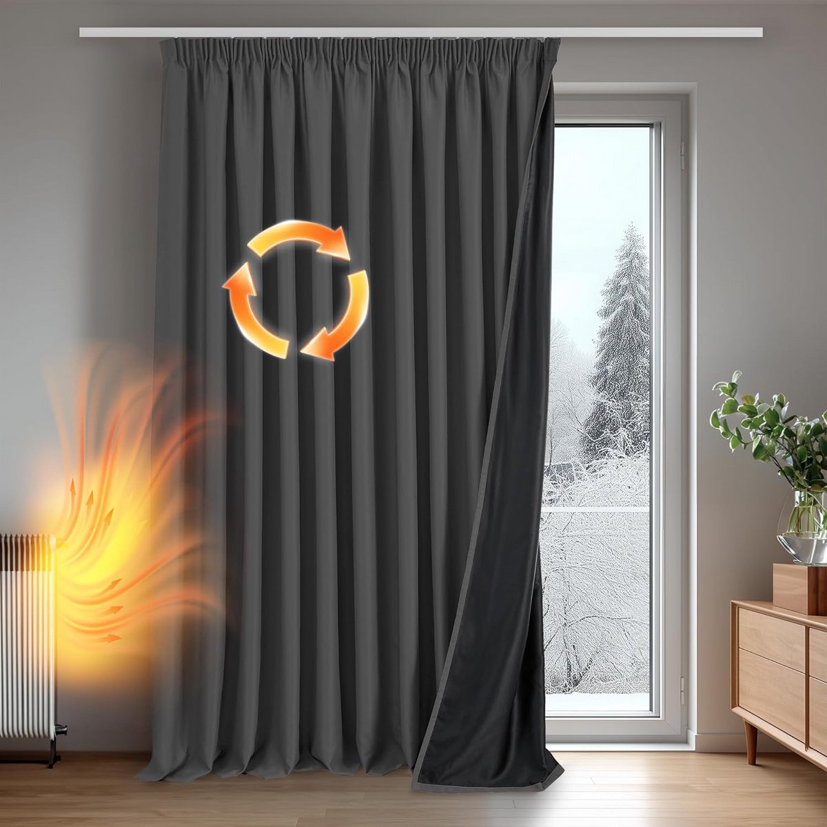 Verduisterende Gordijnen met Plooienband - Thermisch en Lichtdicht voor Woonkamer en Slaapkamer - 300x260 CM