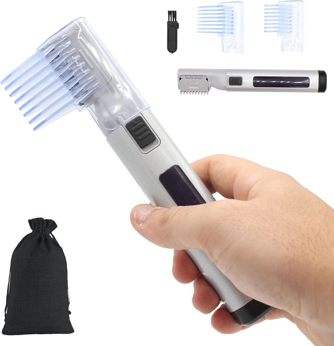 Draadloze Elektrische Tondeuse 2-in-1 met 4 Instelbare Snijhoogtes voor Baard en Haar