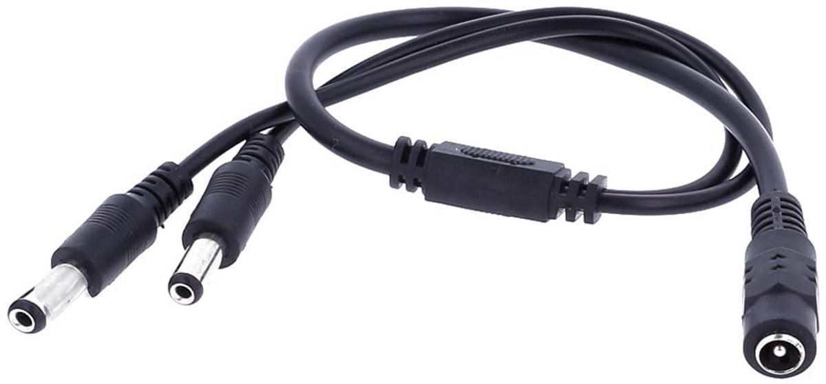 DC Stroom Splitter Kabel 1 Vrouwelijk naar 2 Mannelijk 5.5 x 2.5mm voor CCTV Installatie