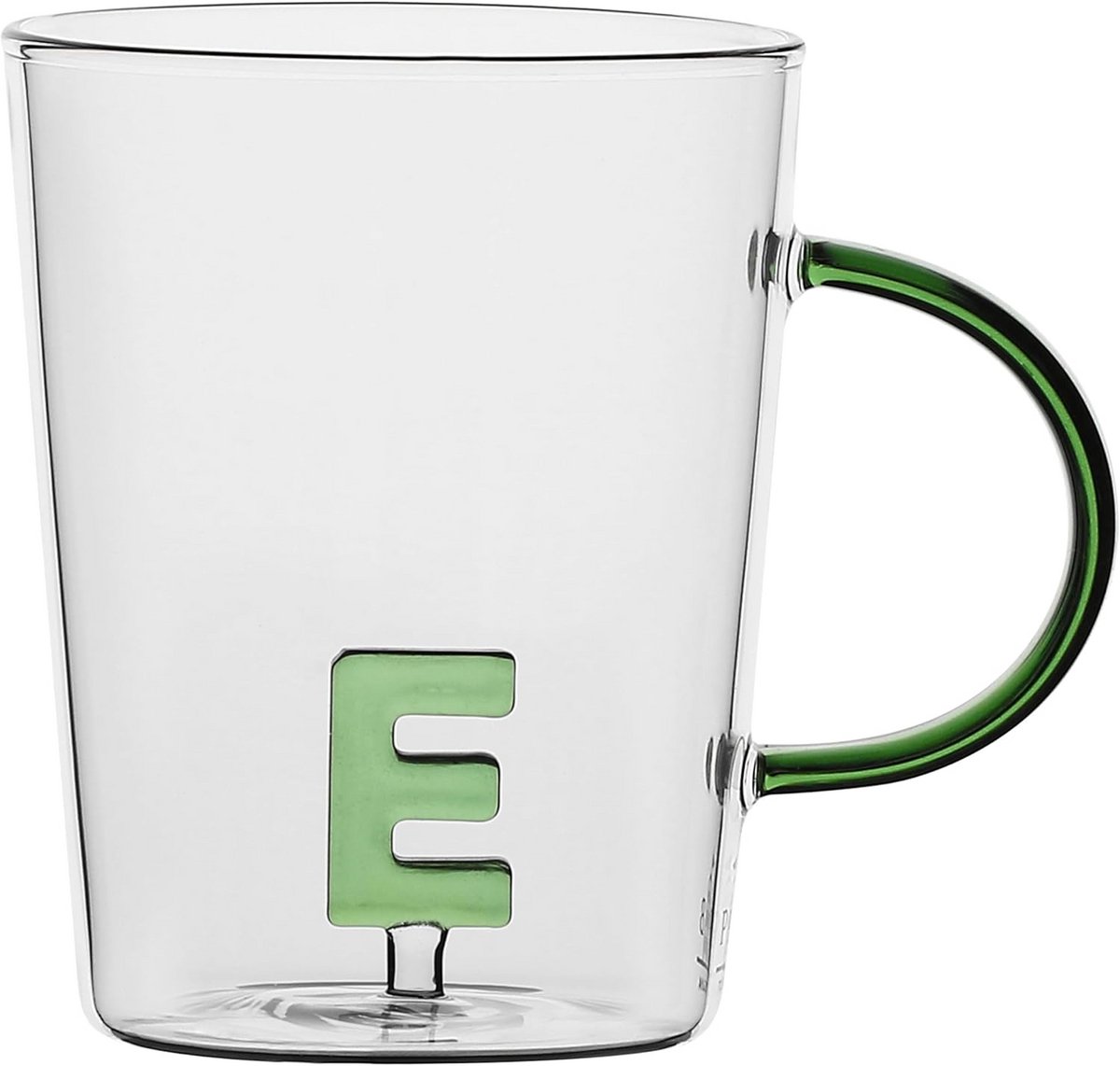 Mok van Borosilicaatglas met Letter E, 400 ml