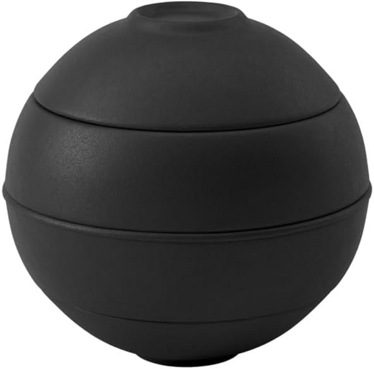 Ronde Sla/Serveerschaal Zwart 14x14 cm Keramiek