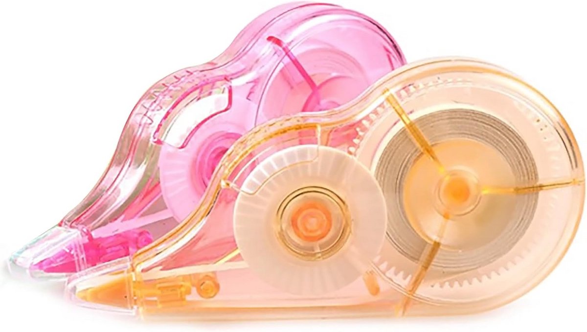 2x Multifunctionele Correctietape 12 Meter - 5mm Breed - Wit - Ideaal voor School en Kantoor