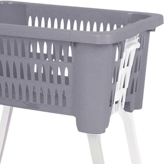Inklapbare Wasmand met Poten Grijs 38 Liter — afbeelding 3